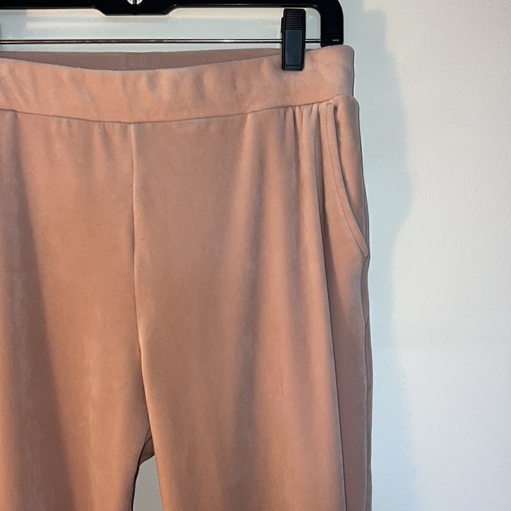 Women’s M Luxe Luxury Butter soft velour Pink sweatshirt & jogger pants - Picture 9 of 13